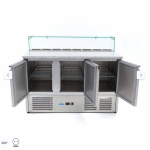  Ψυγείο προετοιμασίας πίτσας 3 πόρτες - 137cm - 400L - με γυάλινο κάλυμμα